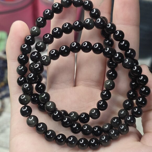 Silver Sheen Obsidian Crystal Bracelet - Picture 2 of 5